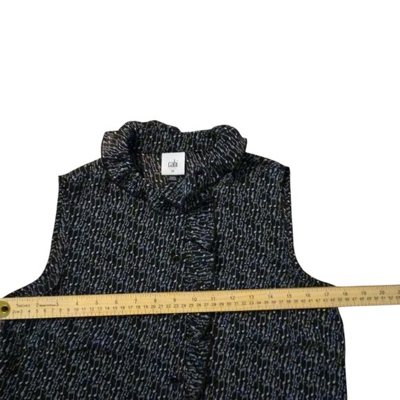 Cabi XS Top Popover Sing Along Music Notes Ruffle Black Whimsygoth Vampy Music - Picture 7 of 7